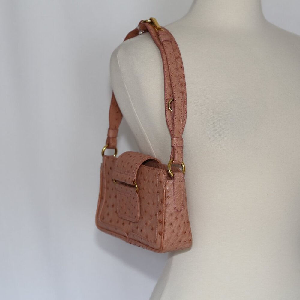 VTG Mint! Authentic Cape Cobra Luxurious Genuine Ostrich shoulder crossbody bag - Picture 2 of 11